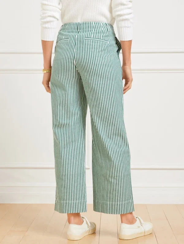 Wide Ankle Twill Pants - Stripe - Image 2