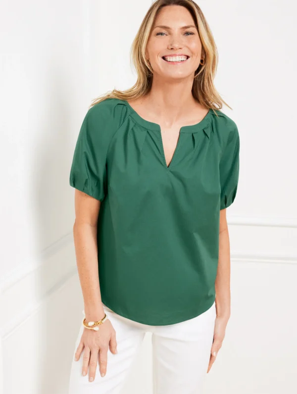 Short Sleeve Poplin Top